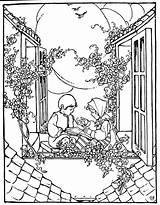 Coloring Pages Vintage Adults Old Kids Book Scenery Printable Queen Adult Snow Fashioned Christmas Nature Creative Colouring Color Little Children sketch template
