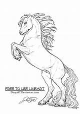 Horse Rearing Coloring Pages Friesian Horses Drawing Deviantart Drawings Lineart Frisian Adult Line Use Color Sketch Clip Draw Easy Animal sketch template