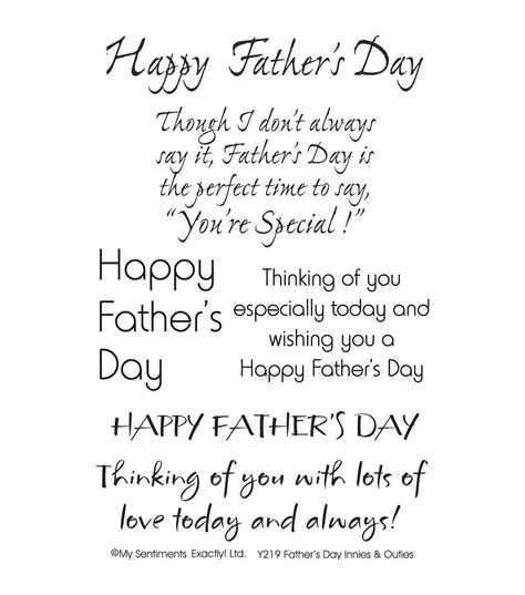 sentiments  clear stamps  sheet fathers day joann