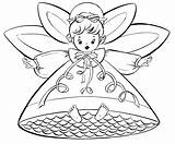 Coloring Christmas Pages Angels Retro Holiday Fairy Clip Adorable sketch template