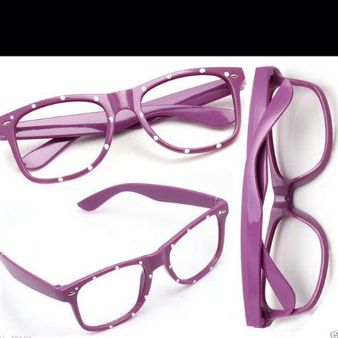 Wayfarer Purple Fashion Glasses With White Polka Dots