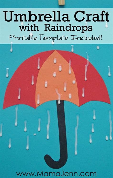 umbrella craft  raindrops rain crafts spring art projects