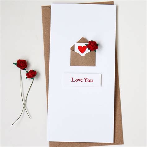 valentines message card handmade mini card envelope