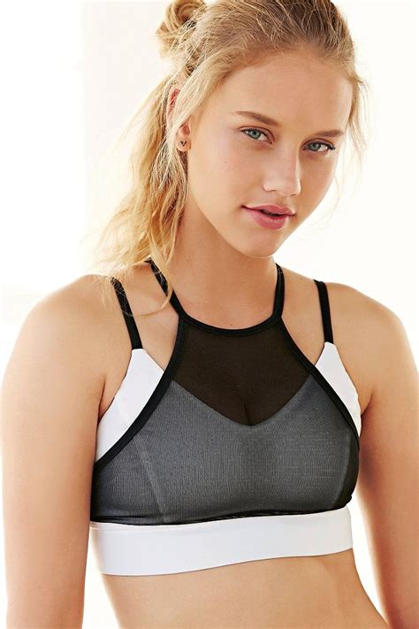 walls mesh halter sports bra cute gym outfits sports bra