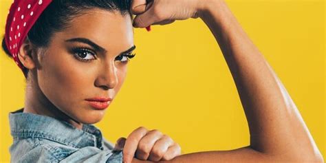 kendall jenner poses as rosie the riveter rock the vote