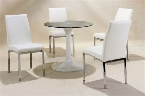 small  white high gloss glass dining table   chairs