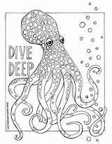 Coloring Octopus Pages Meditative Printable Sheets Choose Board Color Leg Short Studio sketch template