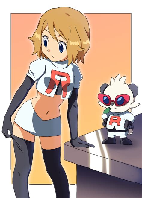 serena jessie and pancham pokemon and 2 more drawn by
