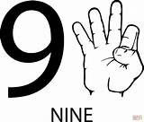 Number Asl Nine Coloring Pages Printable Clipartmag Lie Believe Remember If Just Puzzle sketch template