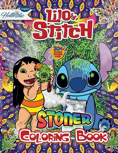 stitch stoner coloring book weed trippy lilo  stitch coloring book