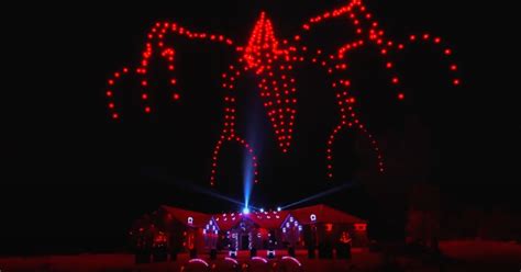 drones light show set  metallica  epic halloween display