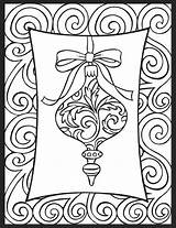 Coloring Pages Christmas Ornament Adults Adult Printable Glass Stained Winter Simple Ornaments Kids Colouring Sheets Dover Color Books Year Publications sketch template