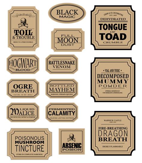 apothecary labels  printable  printable templates