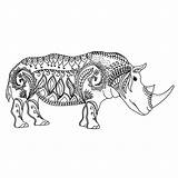 Coloring Rhino Drawing Logo Zentangle Effect Decoration Tattoo Shirt Pages Woolly Mammoth Stock Inspired Getdrawings Beetle Illustration Getcolorings sketch template