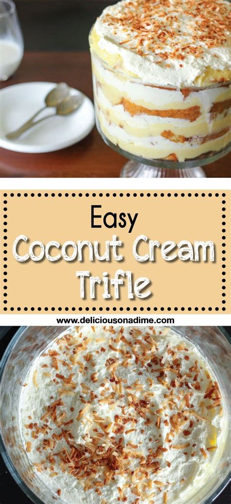 Easy Coconut Cream Trifle Recipe Coconut Recipes Trifle Recipe