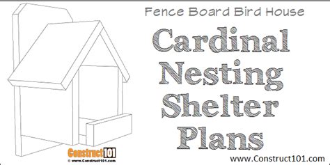 cardinal nesting shelter bird house plans   construct