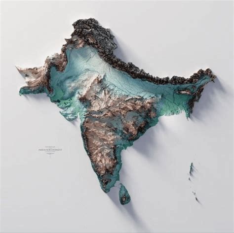 indian subcontinent relief map wondering maps