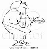 Fat Coloring Woman Eating Outline Food Fast Illustration Djart Royalty Vetor Clip Dennis Cox Clipart 2021 sketch template