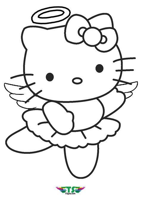 kitty angel coloring page  girls  kitty printables