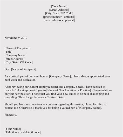 sample letter  employees  change collection letter template