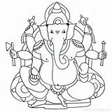 Ganesha Bal Hindu Xcolorings Ganesh sketch template