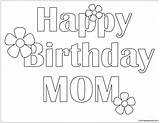 Birthday Happy Pages Mom Coloring Color Adults sketch template