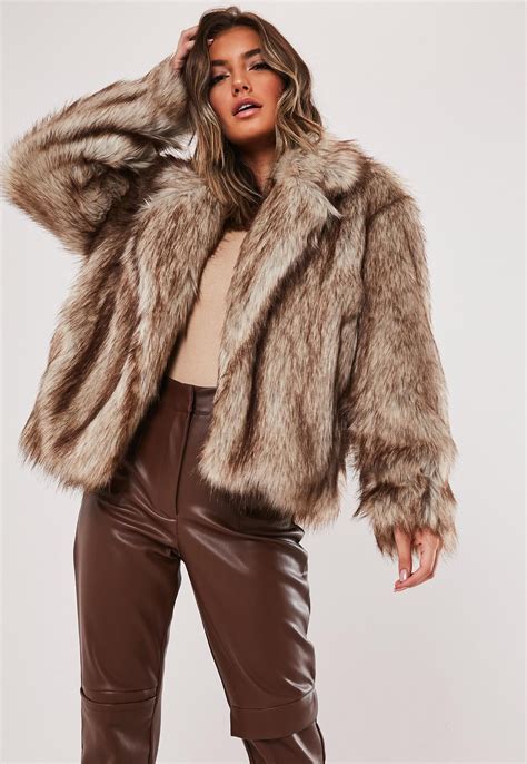 brown faux collared coat missguided brown fur coat brown faux fur coat brown faux fur jacket