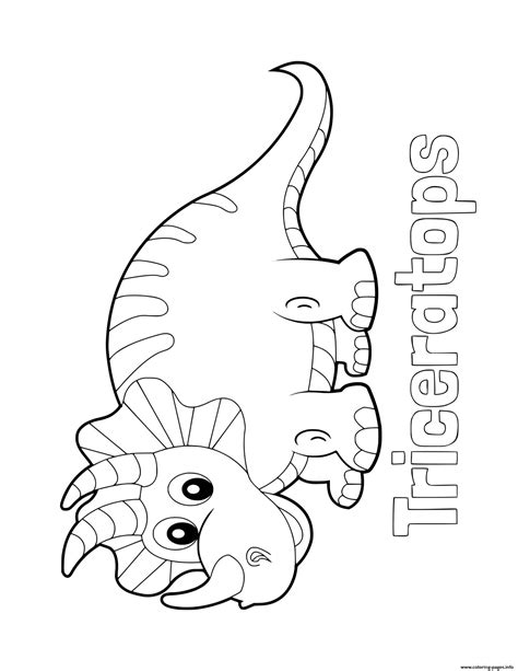 dinosaur easy triceratops  preschoolers coloring page printable