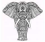 Doodle Elephant Coloring Doodles Animal Mandala Pages Mandalas Adult Drawing Doodling sketch template
