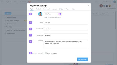 how to control your profile settings in asana product guide · asana