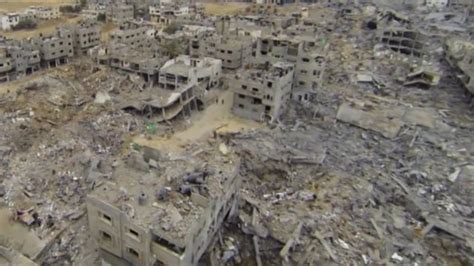 gaza conflict drone footage reveals extent  damage bbc news