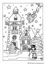 Coloring Village Christmas House Snow Pages Covered Colorear Coloriage Navidad Color Gingerbread Clipart Para Noel Dibujos Houses Kids Mes Window sketch template