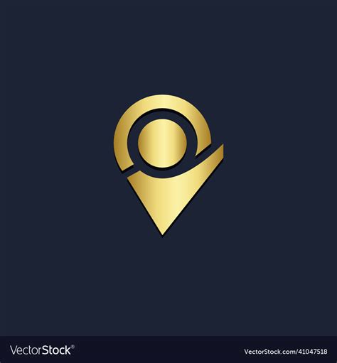 poin location pin gold logo royalty  vector image