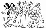 Disney Coloring Pages Princess Princesses Printable Colouring Sheets Kids Halloween Printing Getcoloringpages Baby sketch template