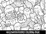 Coloring Kawaii Cute Pages Food Doodle Printable Halloween Animals Baby Drawings Adults Sea Kids Color Doodles Ink Pen Getcolorings Print sketch template