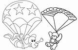Parachute Coloring Cartoon Animal Favourite Children Fun Pages sketch template