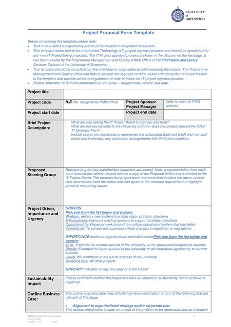 project proposal template examples imagesee