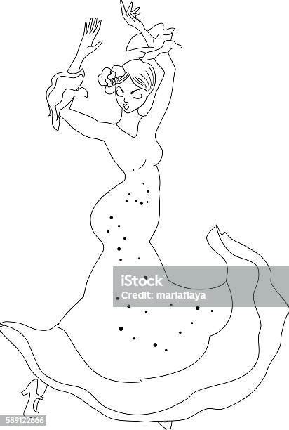 coloring page  flamenco dancer arte vetorial de stock  mais