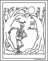 Coloring Skeleton Tree Halloween Pages Printable Kids Color Pdf Moon Template Colorings Getcolorings Spooky Silhouette Print Getdrawings Colorwithfuzzy Trees sketch template