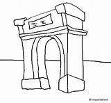 Triomphe Arc Coloring Coloringcrew sketch template