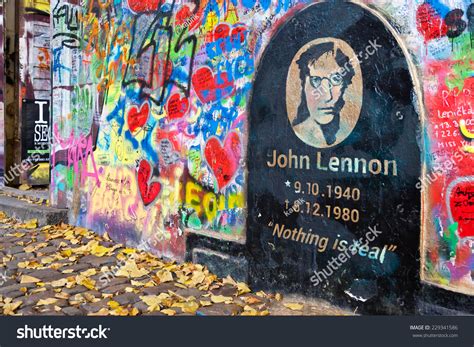 Prague November 8 Prague John Lennon Wall Czech