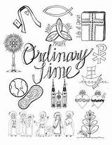 Ordinary Time Church Catholic Year Coloring Liturgical Looks Kids Symbols Printable Calendar Pages Sunday Banners Seasons Vestments Easter Lent Signs sketch template