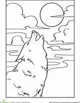 Coloring Wolf Howling Pages Worksheets Moon Worksheet Howl Wolves Drawing Education Printable Kids Activities Cub Drawings 386px 23kb Complicated Visit sketch template