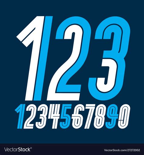 trendy bold numbers collection numeration  vector image