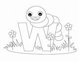 Coloring Letter Pages Alphabet Animal Kids Worm Printable Letters Worksheets Worksheet Animals Print Preschool Color Practice Educational Sheets Alphabets Toddlers sketch template
