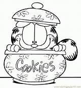 Coloring Garfield Pages Print Simple Preschoolers Jar Kids Riscos Gato Graciosos Drawings Cute Cookie Clip Digi sketch template