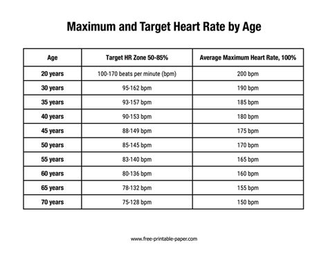 heart rate chart  printable paper