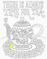 Coloring Tea Pages Kettle Adult Rose Time Adults Party Pot Color Sheets Books Coffee Colouring Always Printable Canvas Divyajanani Decorated sketch template