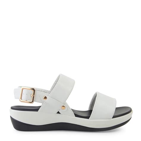 white boldly strapped sandal  truworths
