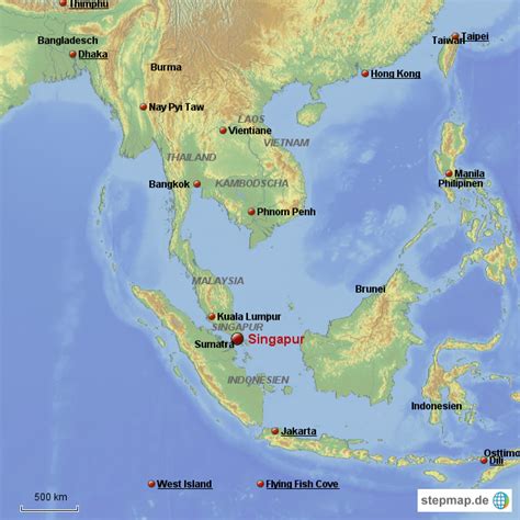 stepmap singapur landkarte fuer asien